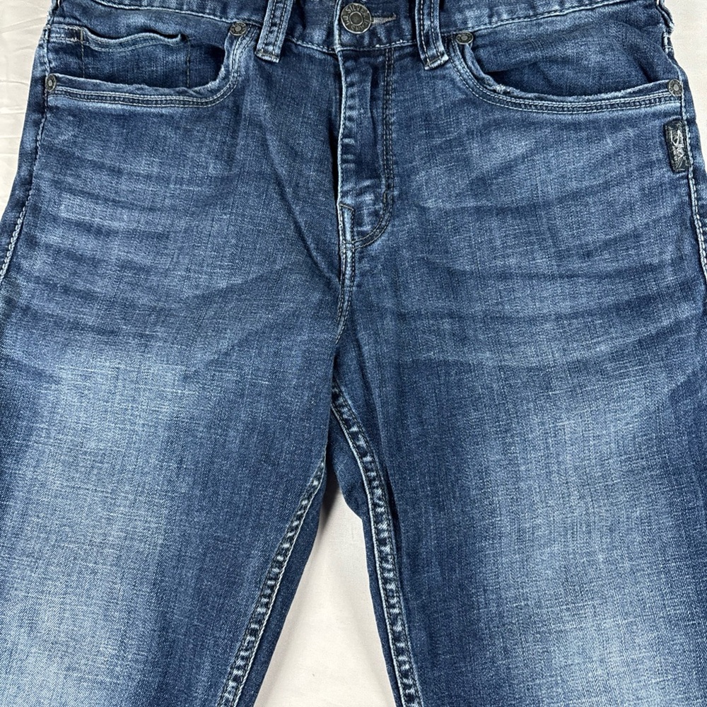 Silver Jeans Co Men's Blue Denim Grayson Jeans 34 x 32 Distressed